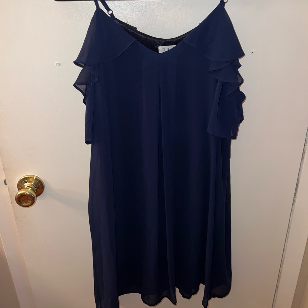 Navy ruffle dress